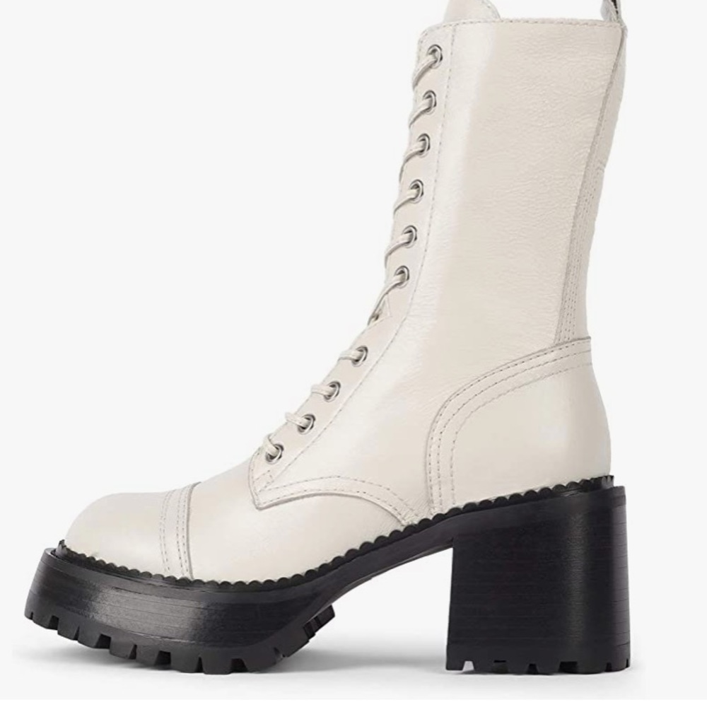 Jeffrey Campbell Combat Boot Ivory Size 81/2 Worn Once